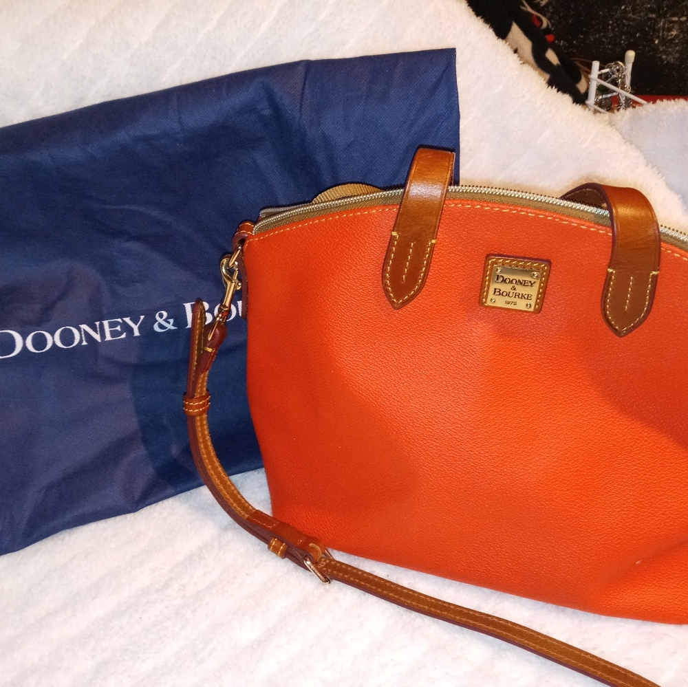 Beautiful bright coral/red satchel